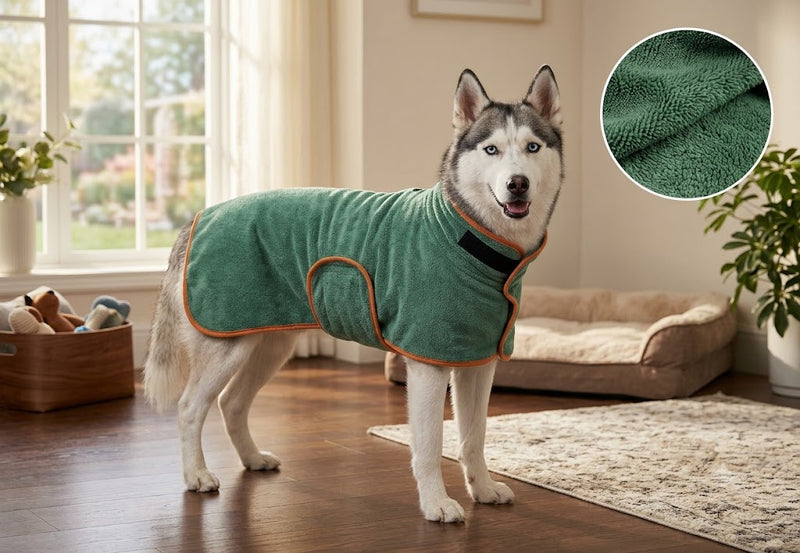 Stop wrestling
your wet dog
with a towel.